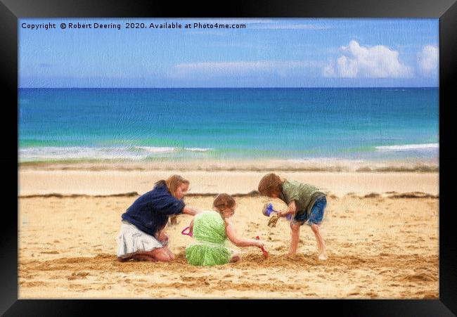 Fun On Margate Beach Framed Print by Robert Deering