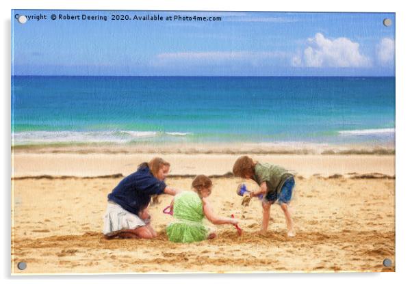 Fun On Margate Beach Acrylic by Robert Deering