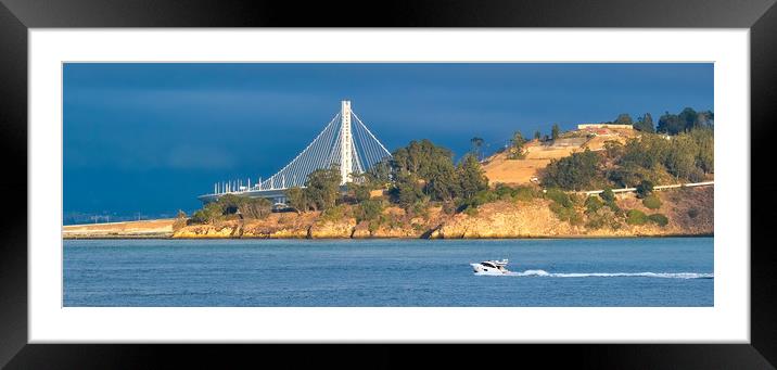 Span of Bay Bridge Framed Mounted Print by Darryl Brooks