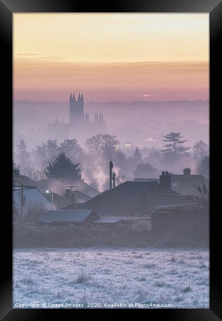 Frosty Sunrise Canterbury Framed Print by Wayne Lytton