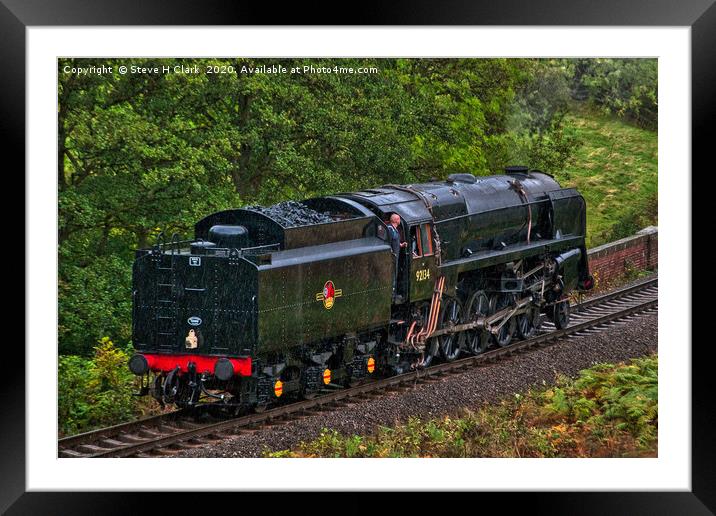 British Railways 9F 92134 Framed Mounted Print by Steve H Clark