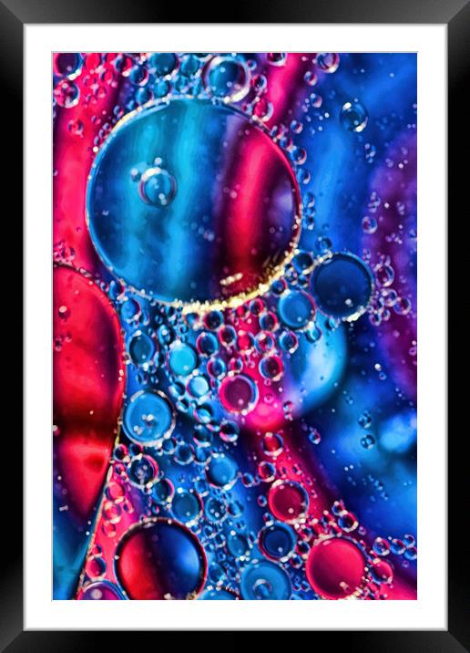 Oil On Water 8 Framed Mounted Print by Steve Purnell