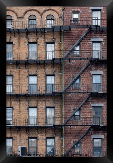 Iron staircase in Boston MA Framed Print by Martin Williams