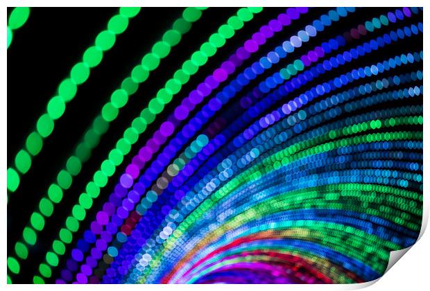Multi coloured tunnel of light Print by Jason Wells
