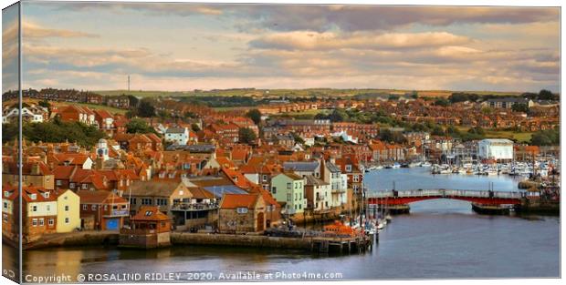 "Looking down on Whitby" Canvas Print by ROS RIDLEY