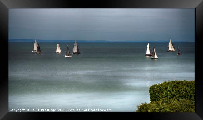 Yachts Racing in Torbay Framed Print by Paul F Prestidge