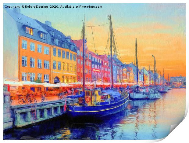 Port at Nyhavn Copenhagen Print by Robert Deering