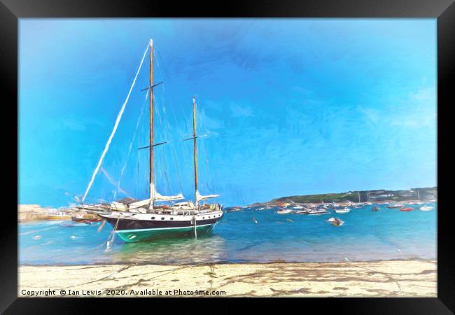 Anchored at the Scillies Framed Print by Ian Lewis
