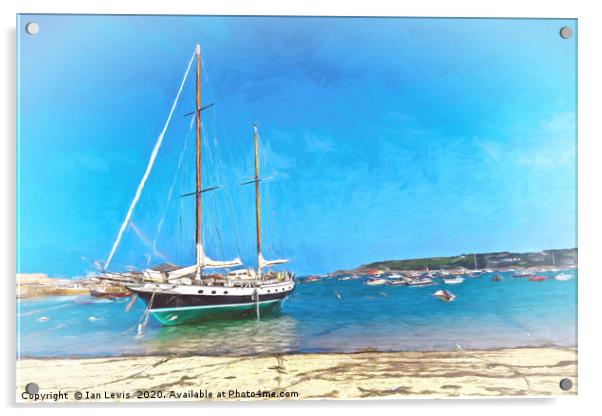 Anchored at the Scillies Acrylic by Ian Lewis