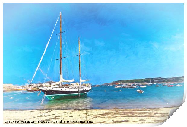 Anchored at the Scillies Print by Ian Lewis