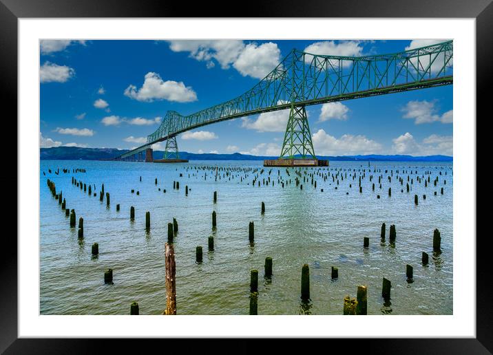 Astoria Oregon Bridge Framed Mounted Print by Darryl Brooks