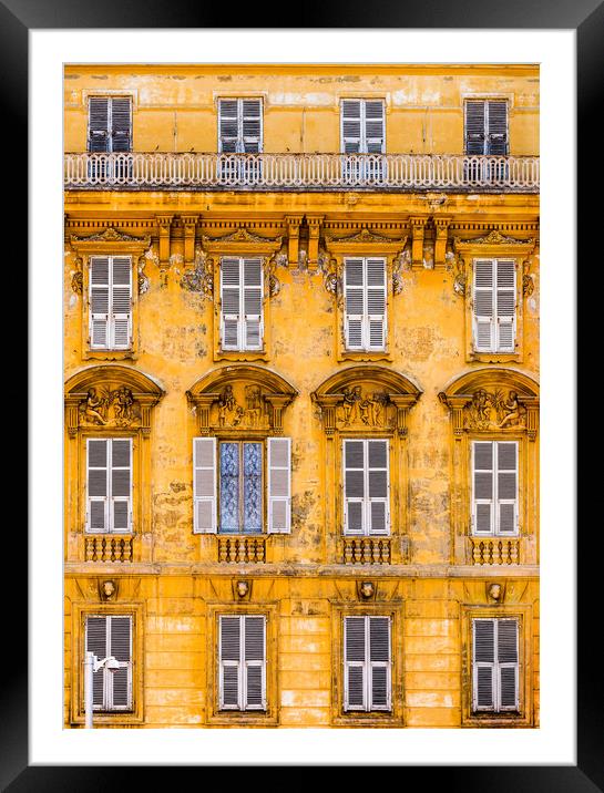 Old House Facade, Nice, France. Framed Mounted Print by Maggie McCall