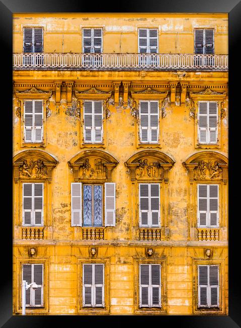 Old House Facade, Nice, France. Framed Print by Maggie McCall