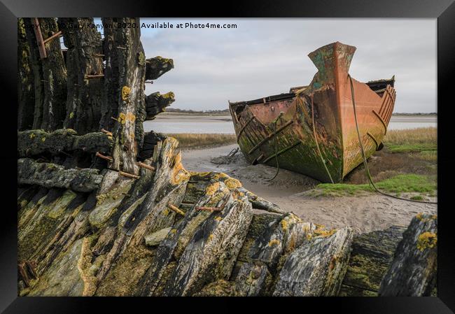 Abandoned boats at Fleetwood Framed Print by Gary Kenyon