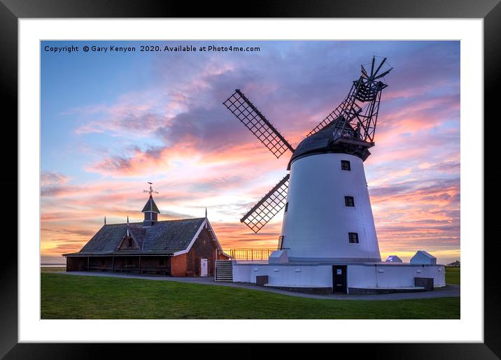 Lytham Windmill During A Lovely Sunset Framed Mounted Print by Gary Kenyon