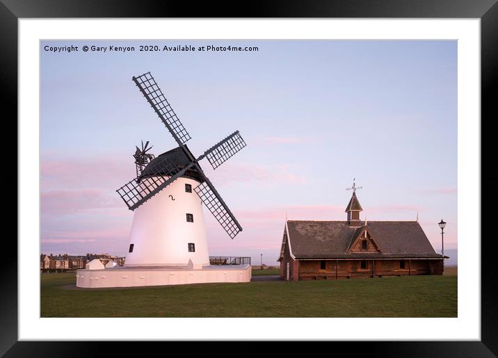 Lytham Blushing Windmill Framed Mounted Print by Gary Kenyon
