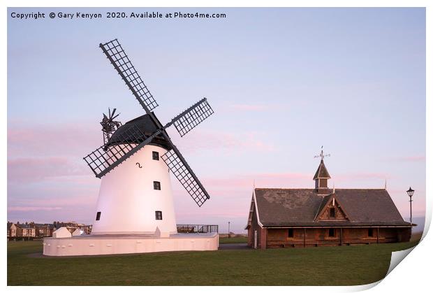 Lytham Blushing Windmill Print by Gary Kenyon