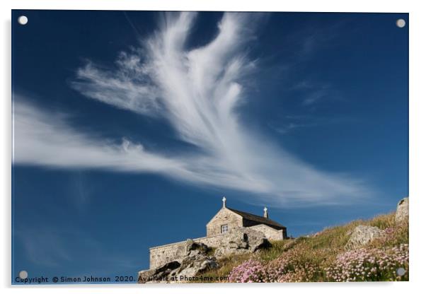 Church and Cloud Acrylic by Simon Johnson