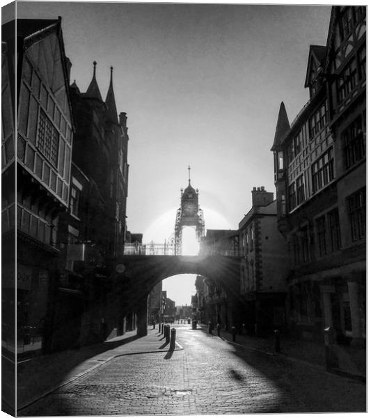 Chester Eastgate Clock Canvas Print by Jade Hughes