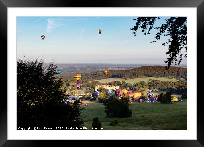 Balloons at Longleat  Framed Mounted Print by Paul Brewer