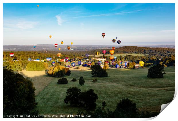 Balloons at Longleat Print by Paul Brewer