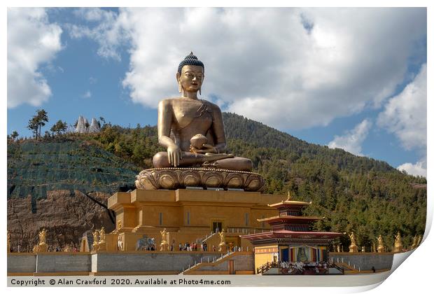 Buddha Dordenma statue, Bhutan Print by Alan Crawford