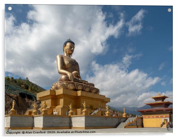 Buddha Dordenma statue, Bhutan Acrylic by Alan Crawford