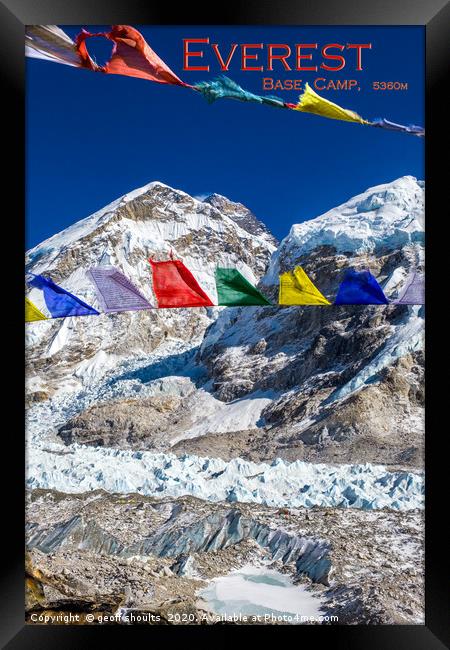 Everest Base Camp Trek Framed Print by geoff shoults