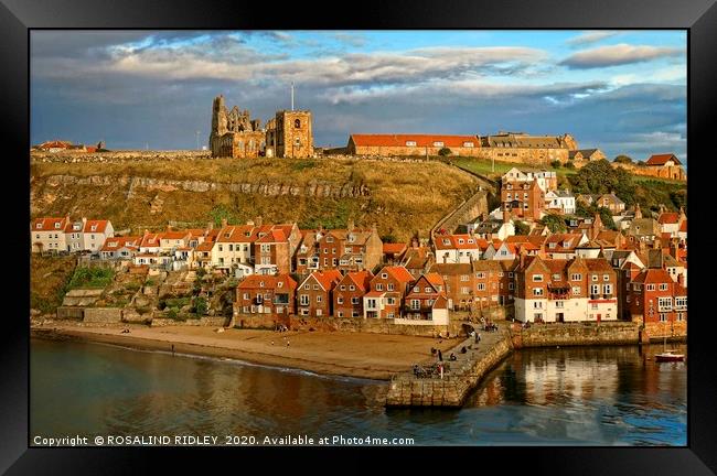 "Evening light on Whitby Abbey" Framed Print by ROS RIDLEY