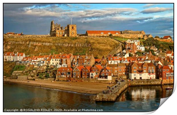 "Evening light on Whitby Abbey" Print by ROS RIDLEY