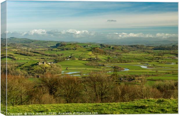 The Tywi Valley from Paxtons Tower Carmarthenshire Canvas Print by Nick Jenkins