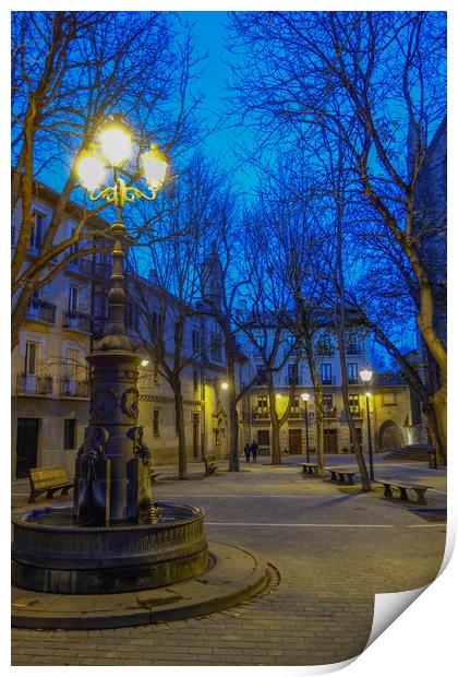 Square in old town Pamplona, Spain Print by Philip Enticknap