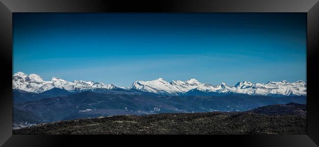 Snow Capped Pyrenees Mountains ,Northern Spain Framed Print by Philip Enticknap