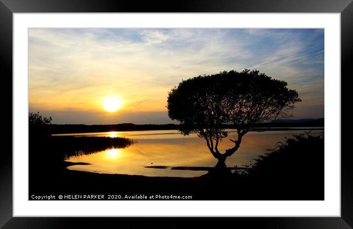 Kenfig Pool Magical Sunset  Framed Mounted Print by HELEN PARKER