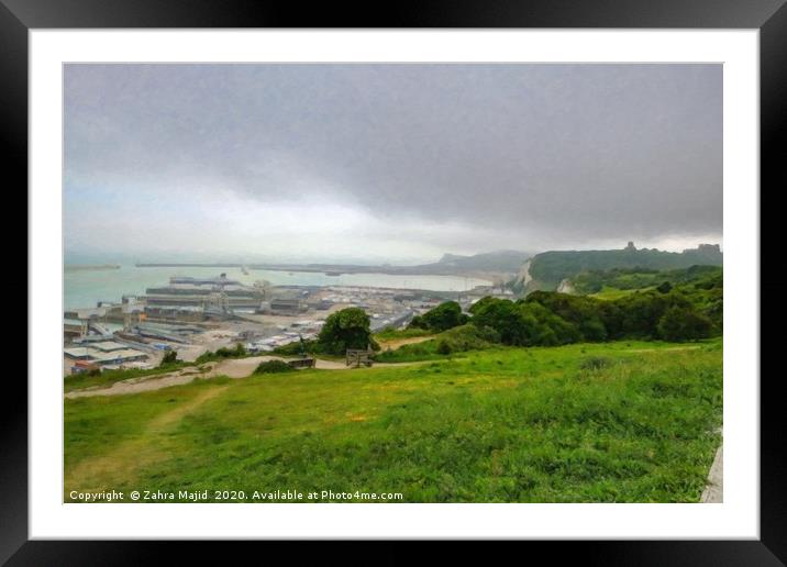 Artsy Dreamy White Cliffs of Dover Framed Mounted Print by Zahra Majid