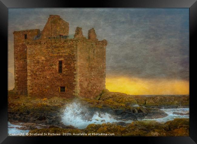 Sunset At Portencross Castle Framed Print by Tylie Duff Photo Art