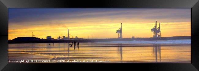 Aberavon Sunrise Beauty and the Beast Framed Print by HELEN PARKER