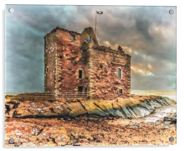 Portencross Castle Acrylic by Tylie Duff Photo Art
