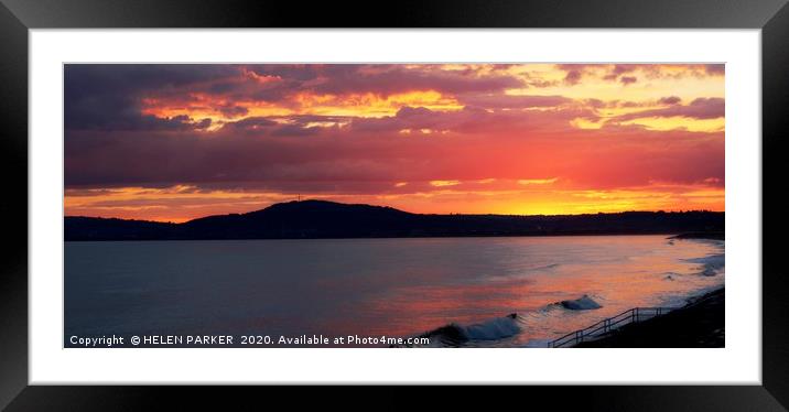 Beautiful Aberavon Sunset Framed Mounted Print by HELEN PARKER