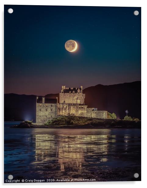 Eilean Donan Moonscape Acrylic by Craig Doogan