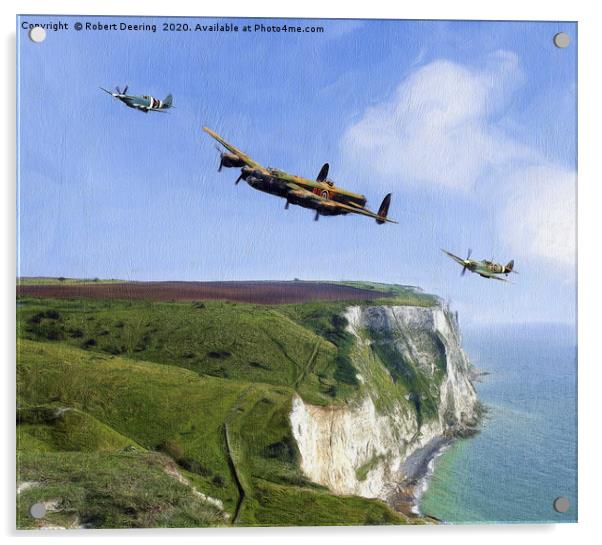 Escort Home Battle of Britain Memorial Flight. Acrylic by Robert Deering