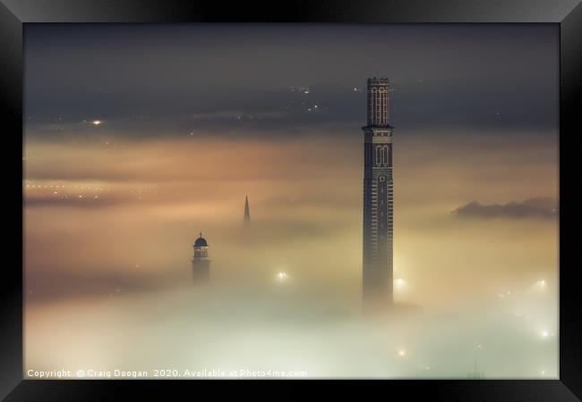 Foggy Cox's Stack - Dundee Framed Print by Craig Doogan