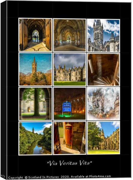 Glasgow University Collage Canvas Print by Tylie Duff Photo Art
