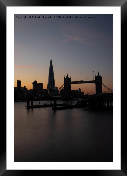 Tower Bridge and The Shard Building Framed Mounted Print by Robert Likovszki