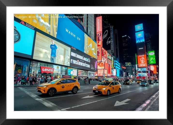Times Square, Manha Framed Mounted Print by The Tog