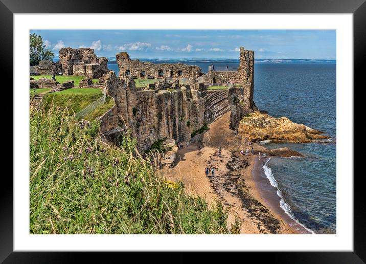 St Andrews Castle Framed Mounted Print by Valerie Paterson