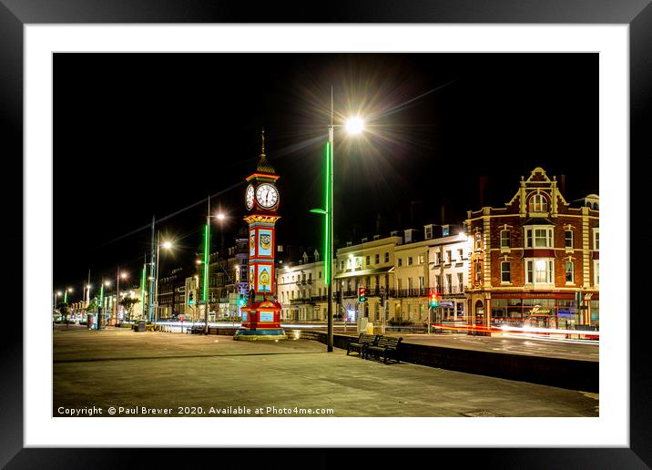 Weymouth Town Clock Framed Mounted Print by Paul Brewer