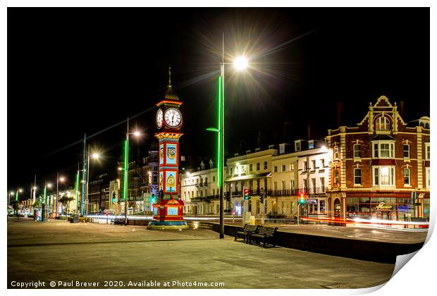 Weymouth Town Clock Print by Paul Brewer