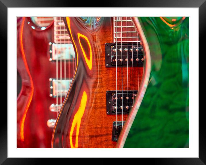 Guitar Shop Framed Mounted Print by Richard Downs