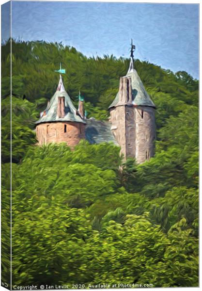  Castell Coch Impressionist Style Canvas Print by Ian Lewis